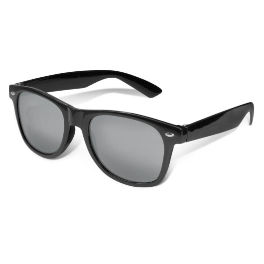 Malibu Mirror Lens Sunglasses Black Silver